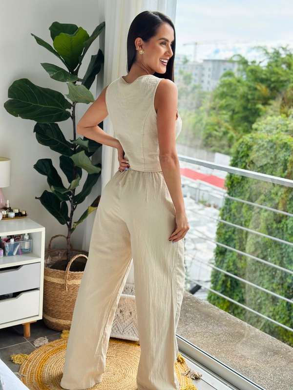 Maxi Set tela tipo lino vintage · vista 2