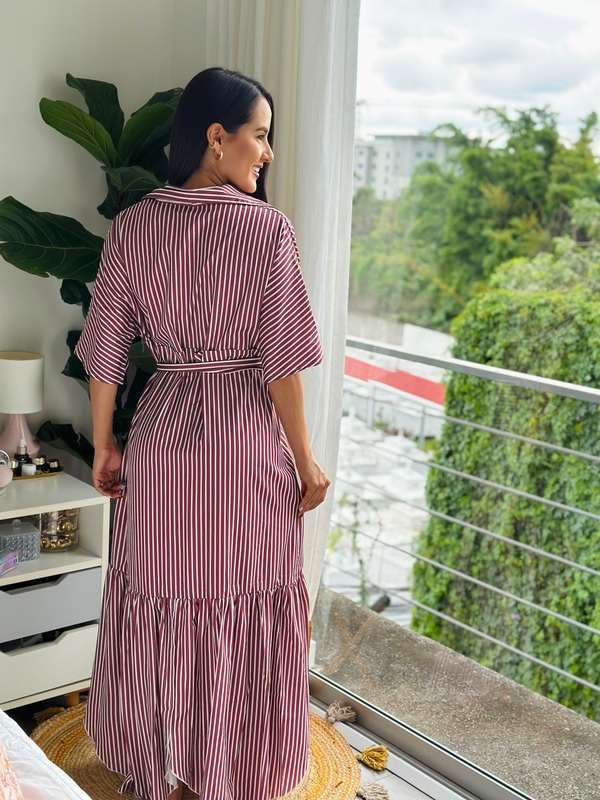 Maxi Vestido vintage vino divino y diferente · vista 2