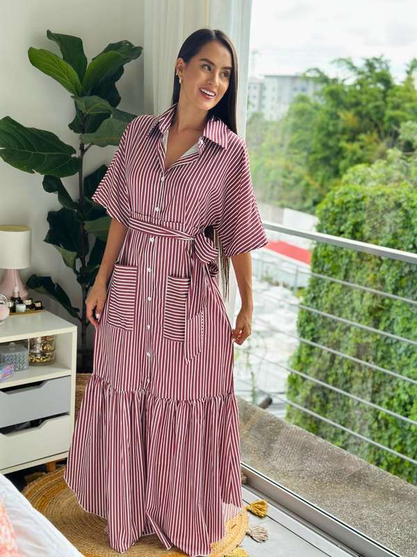 Maxi Vestido vintage vino divino y diferente · vista 3