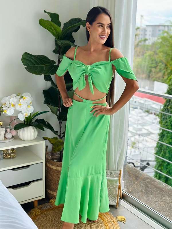 Maxi dress divino verde pastel nos encanta · vista 1