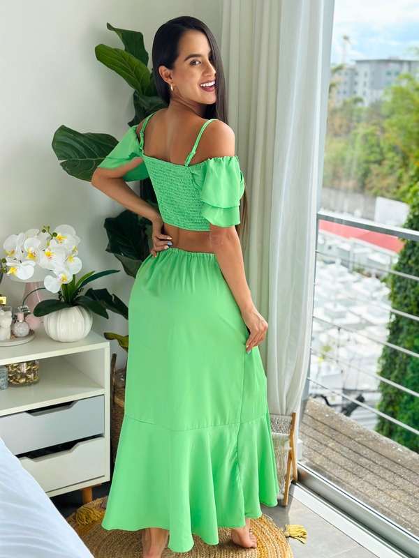 Maxi dress divino verde pastel nos encanta · vista 2